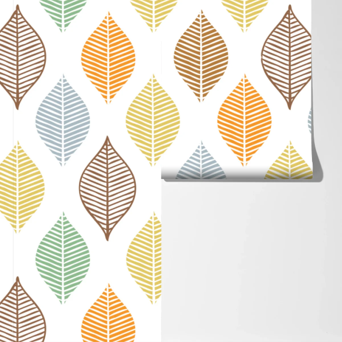 Fototapeta pastelowy wzór liści na ścianę Fototapeta pastelowy wzór liści na ścianę