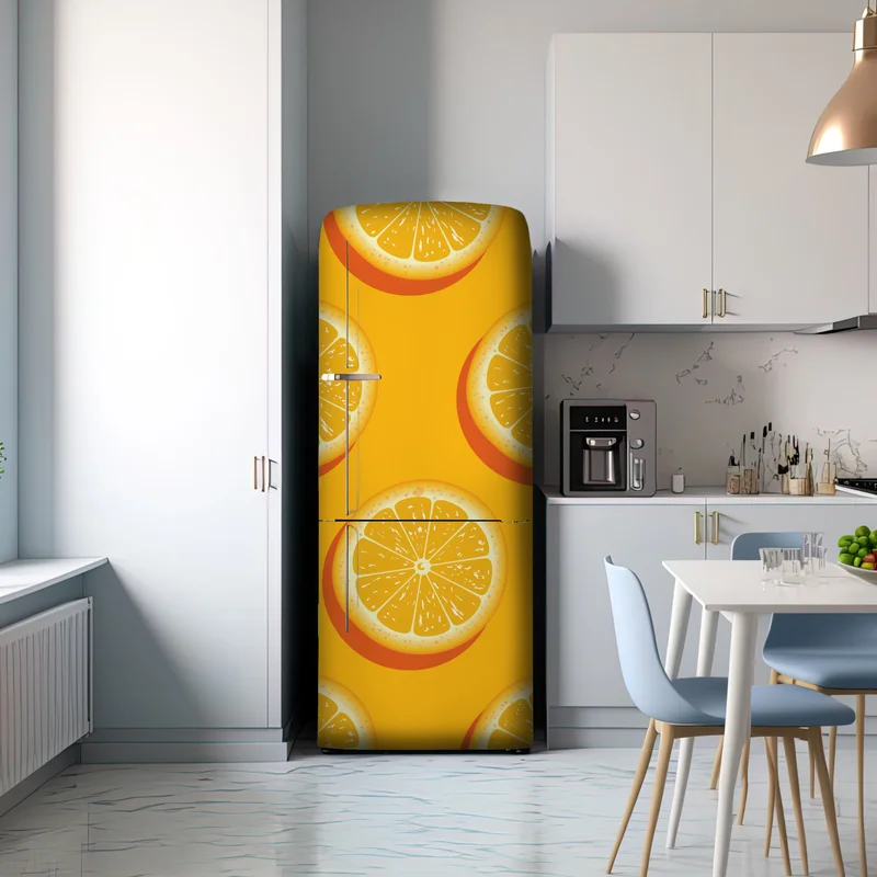 Kühlschrankaufkleber lebhaftes muster mit orangenscheiben