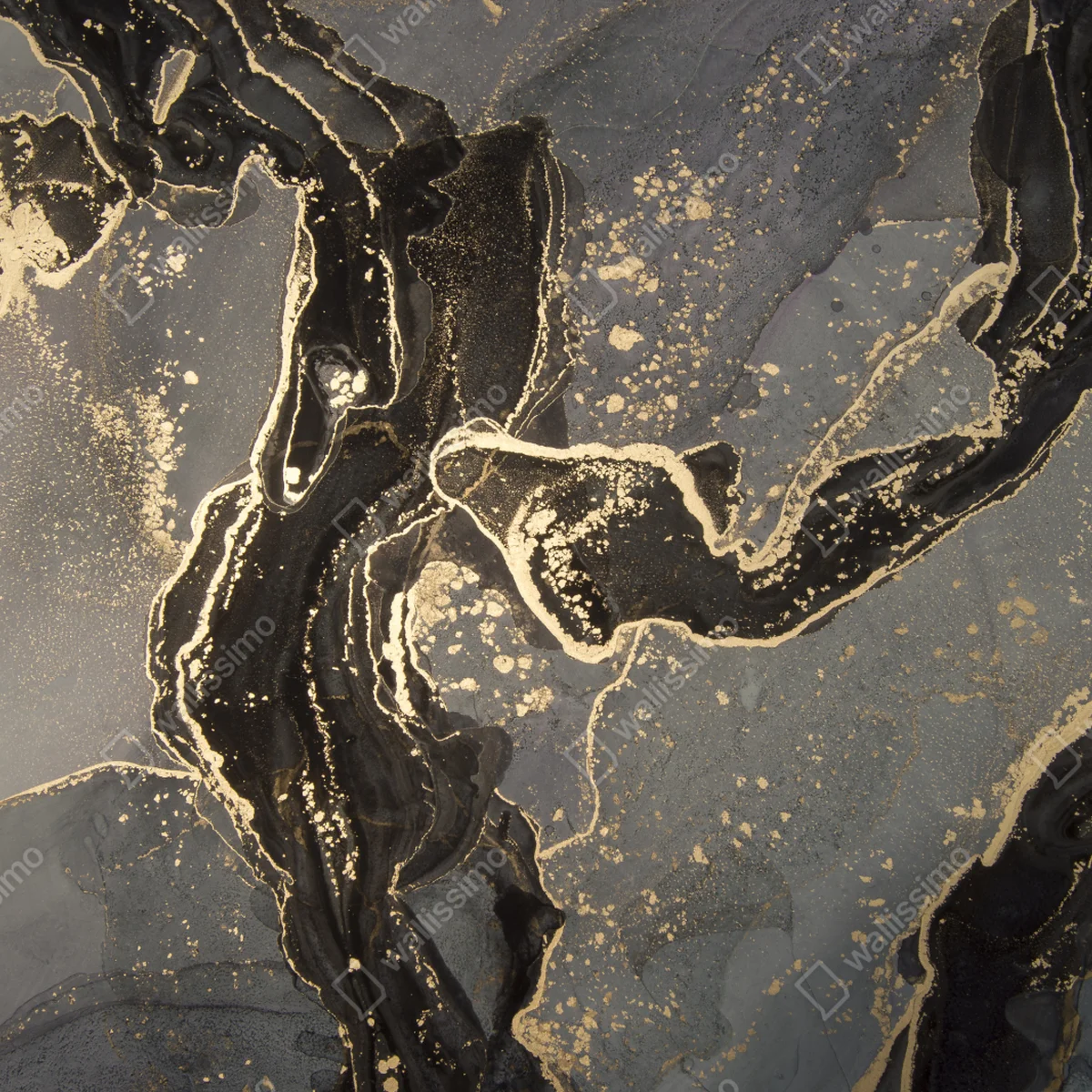 Repositionierbarer Aufkleber luxuriöser schwarz-goldener marmor abstrakt Repositionierbarer Aufkleber luxuriöser schwarz-goldener marmor abstrakt