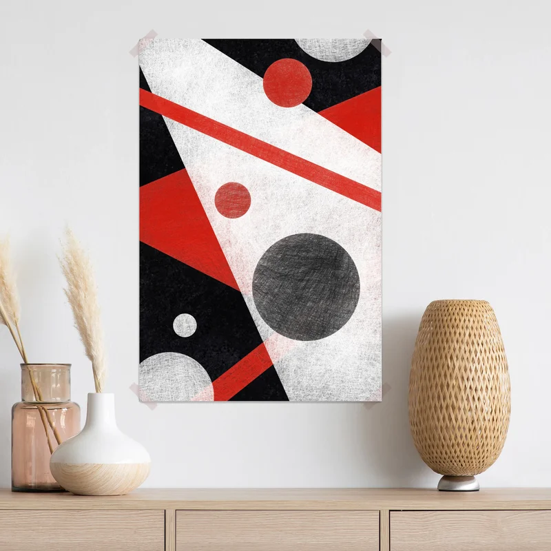 Poster geometrische abstraktion in rot und schwarz Poster geometrische abstraktion in rot und schwarz