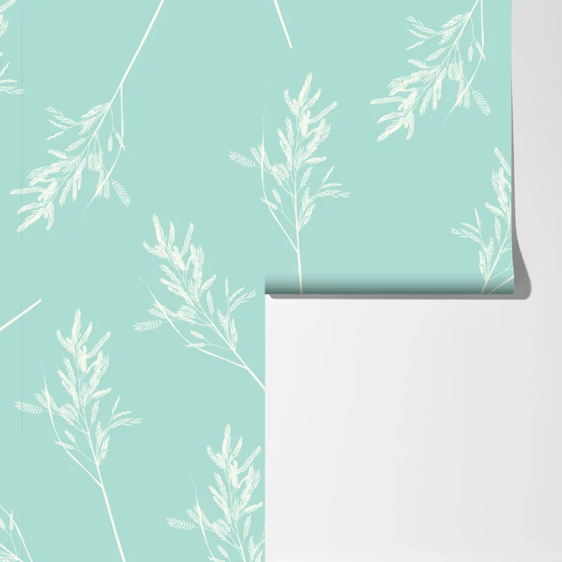 Fototapete zartes türkisfarbenes botanisches muster Fototapete zartes türkisfarbenes botanisches muster