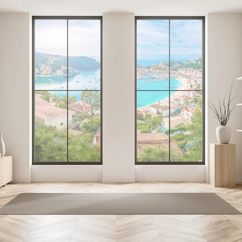 Fensteraufkleber sonnige panoramaaufnahme von Port de Soller