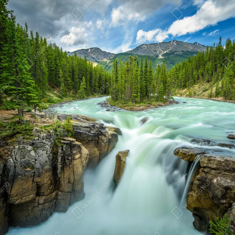 Kühlschrankaufkleber neblige flussklamm bei Upper Sunwapta Falls, Jasper National Park Kühlschrankaufkleber neblige flussklamm bei Upper Sunwapta Falls, Jasper National Park
