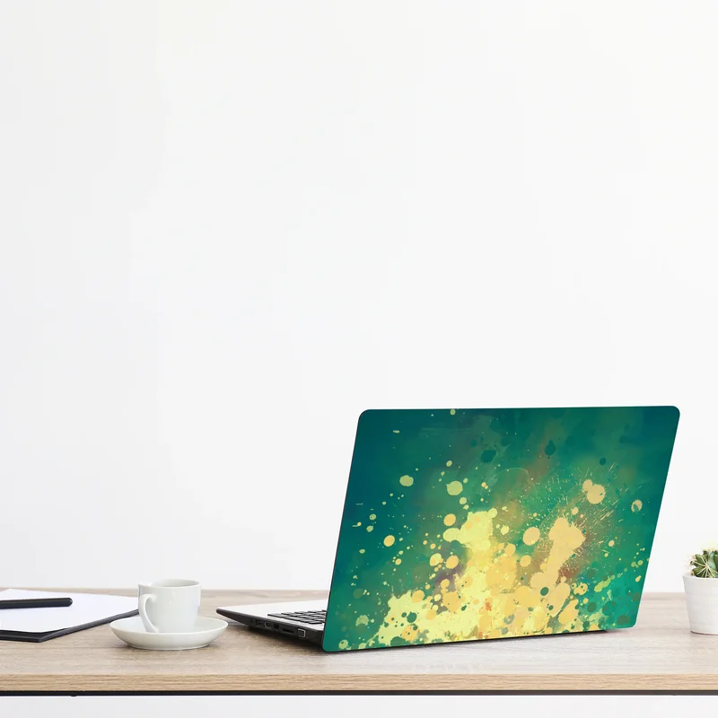 Naklejka na laptopa turkusowy wybuch akwareli abstrakcja Naklejka na laptopa turkusowy wybuch akwareli abstrakcja