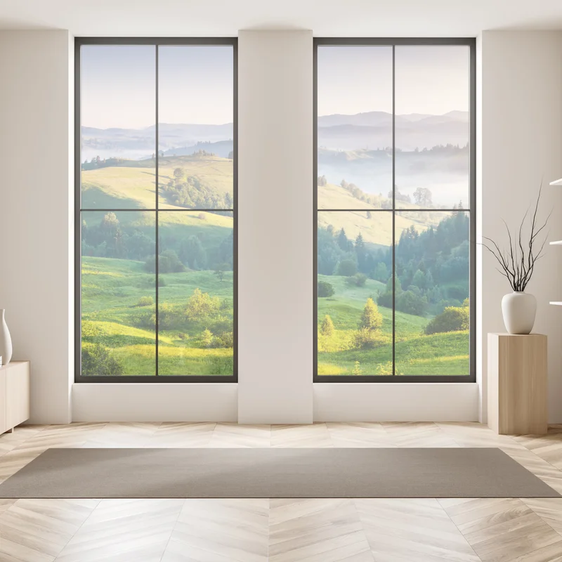 Fensteraufkleber Sonnenuntergang in den Karpaten über sanften grünen Hügeln Fensteraufkleber Sonnenuntergang in den Karpaten über sanften grünen Hügeln