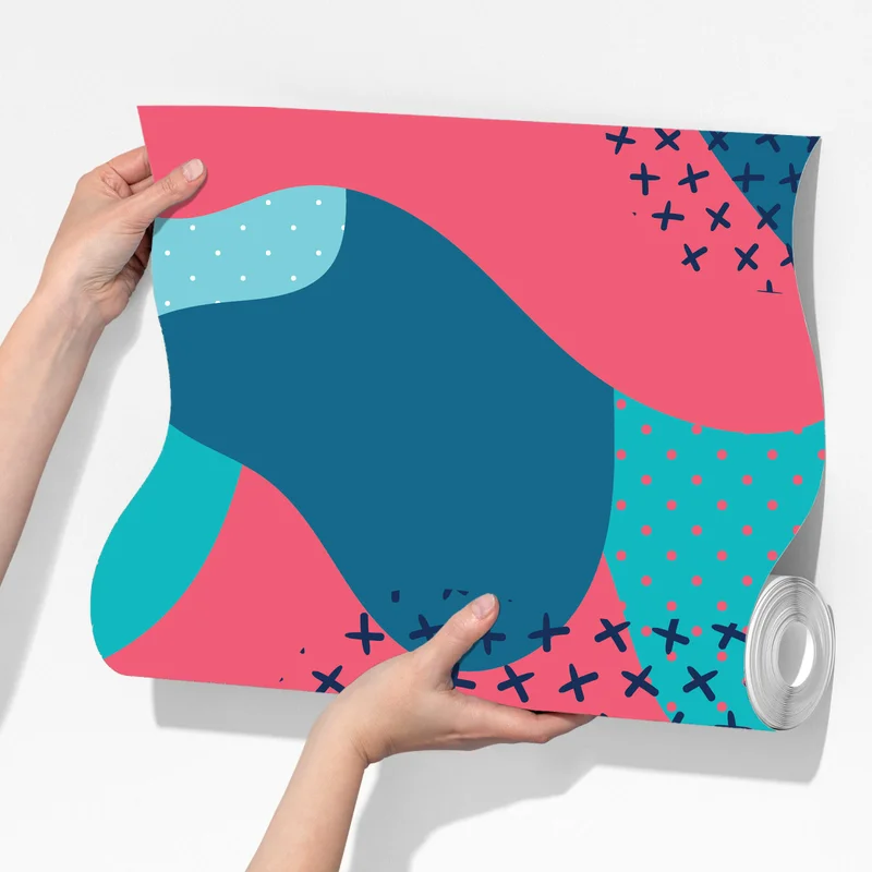 Fototapeta abstrakcyjny falisty wzór w turkusie i koralu Fototapeta abstrakcyjny falisty wzór w turkusie i koralu