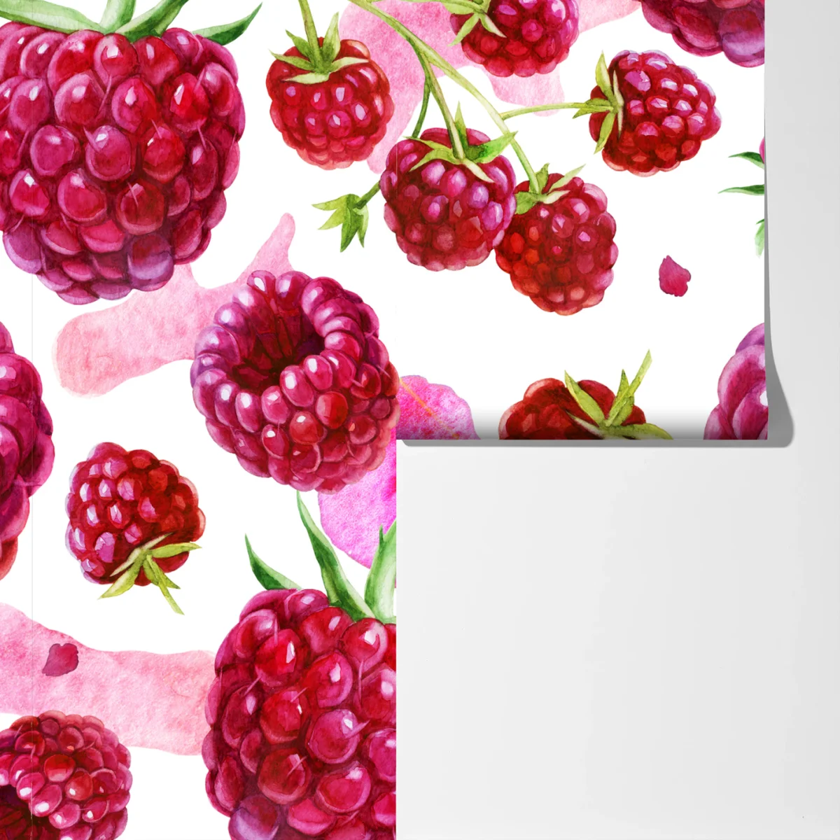 Fototapete aquarell himbeermuster Fototapete aquarell himbeermuster