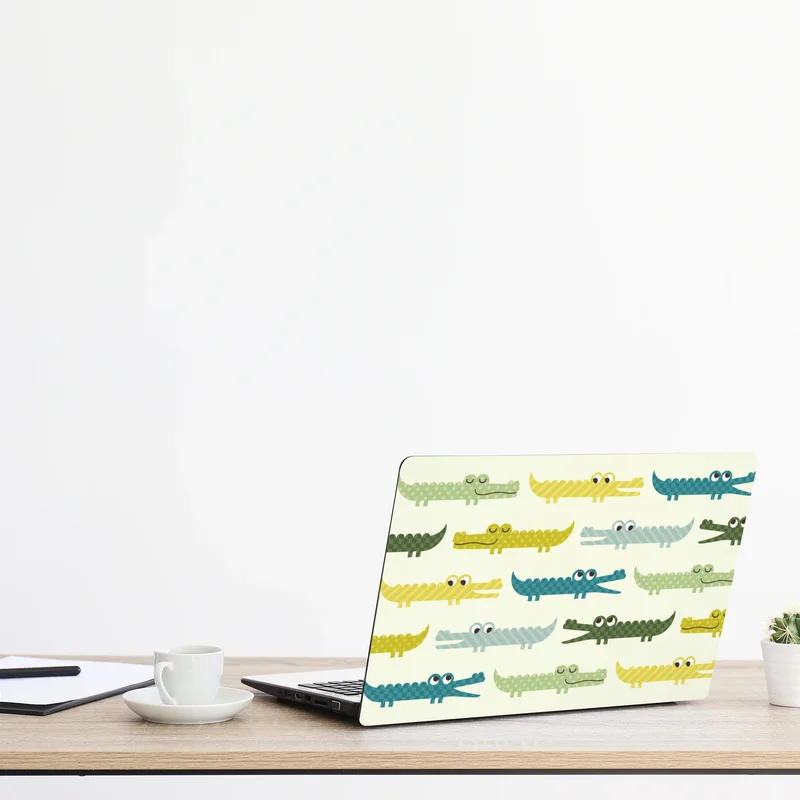 Laptop-Aufkleber verspieltes krokodilmuster für kinderzimmer Laptop-Aufkleber verspieltes krokodilmuster für kinderzimmer