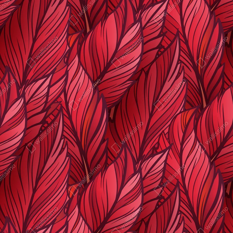 Kühlschrankaufkleber rotes botanisches blättermuster Kühlschrankaufkleber rotes botanisches blättermuster