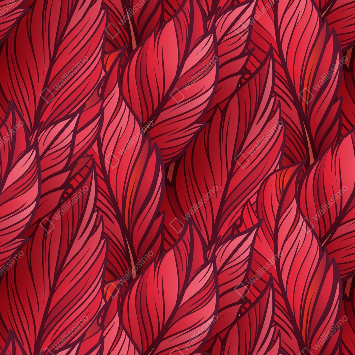 Kühlschrankaufkleber rotes botanisches blättermuster Kühlschrankaufkleber rotes botanisches blättermuster