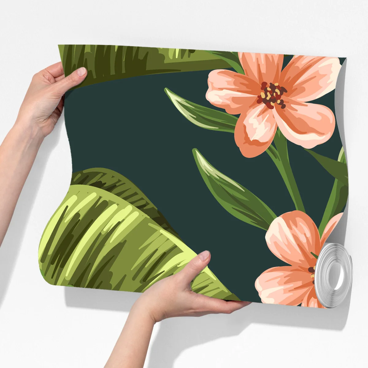 Fototapete tropisches hibiskus- und plumeria-blumenmuster Fototapete tropisches hibiskus- und plumeria-blumenmuster