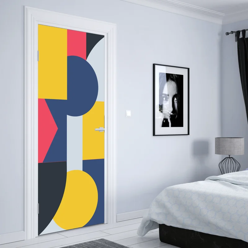 Türaufkleber lebendige geometrische komposition