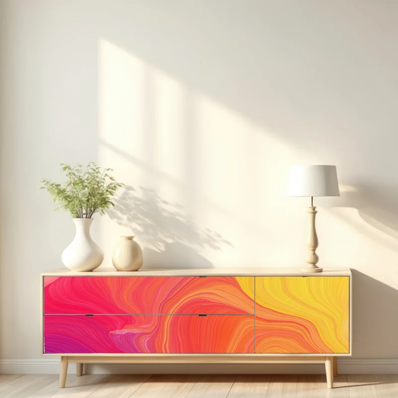 Repositionierbarer Aufkleber leuchtende fließende farbwellen