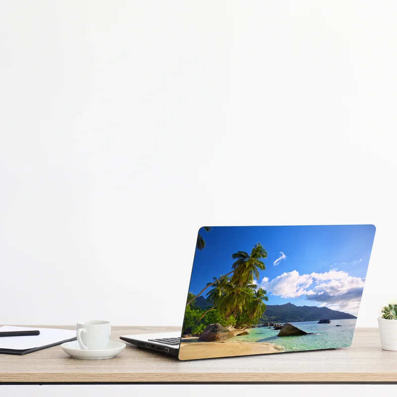 Laptop-Aufkleber tropischer strand auf Mahé
