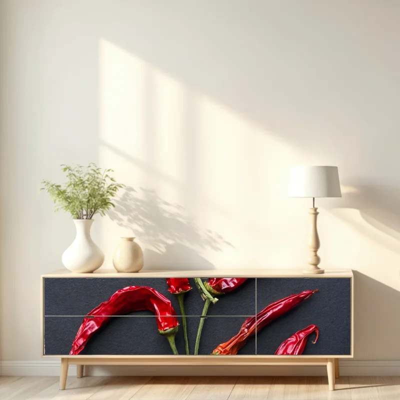 Repositionierbarer Aufkleber kulinarische grafik mit roten chilischoten Repositionierbarer Aufkleber kulinarische grafik mit roten chilischoten