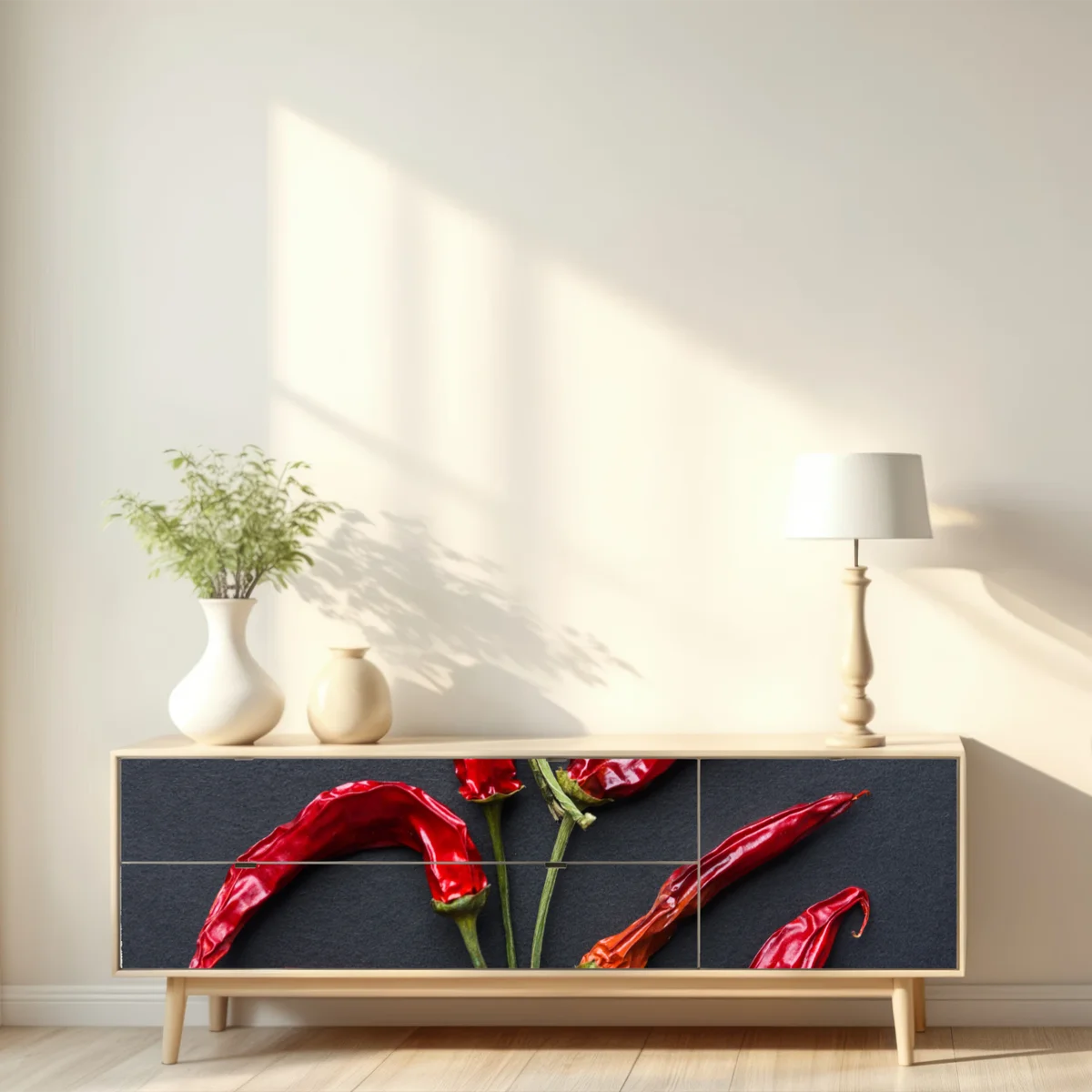 Repositionierbarer Aufkleber kulinarische grafik mit roten chilischoten Repositionierbarer Aufkleber kulinarische grafik mit roten chilischoten