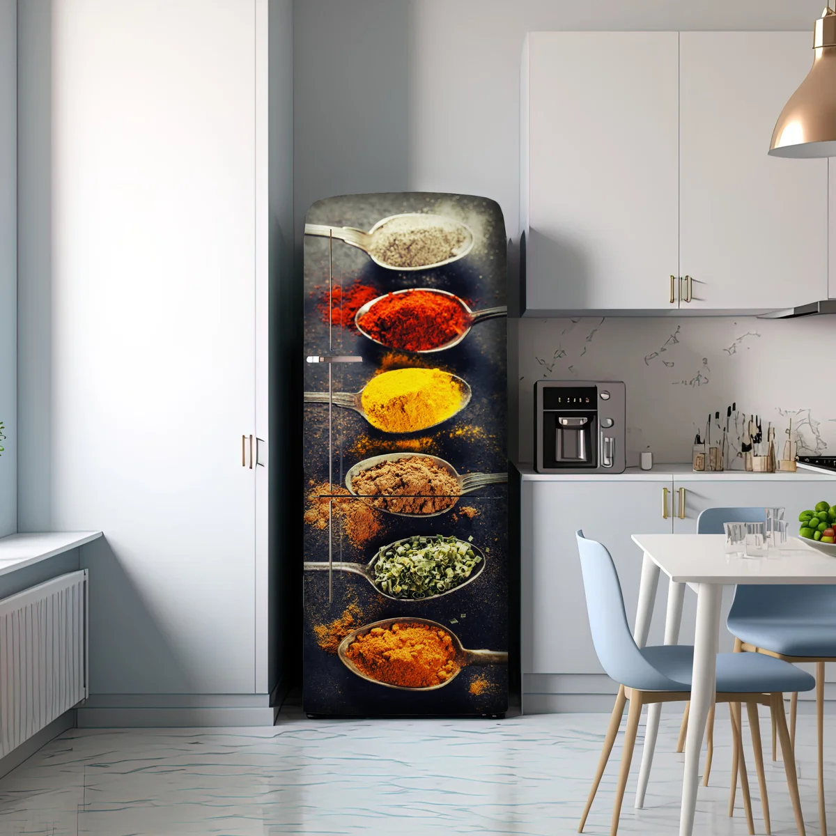 Kühlschrankaufkleber bunte gewürzlöffel anordnung Kühlschrankaufkleber bunte gewürzlöffel anordnung