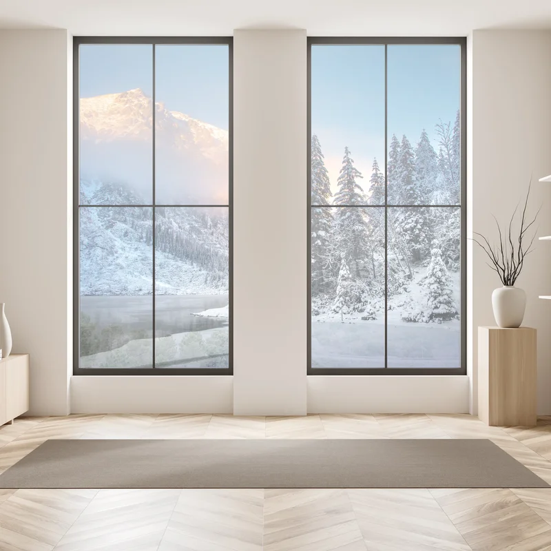 Fensteraufkleber winterlicher sonnenaufgang am Morskie Oko