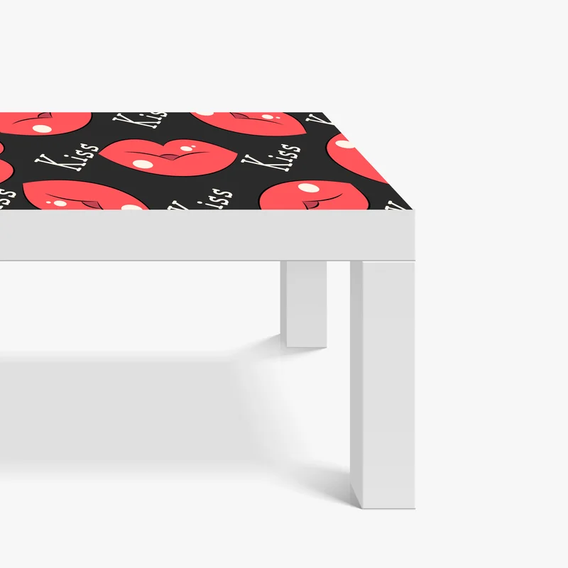 Tischaufkleber und Schreibtischaufkleber verspieltes muster mit rosa lippen