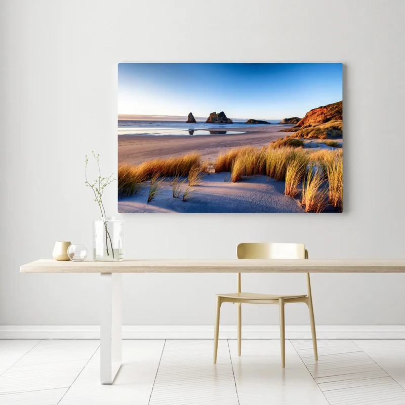 Leinwandbild Wharariki Beach friedliche küstenlandschaft im morgenlicht Leinwandbild Wharariki Beach friedliche küstenlandschaft im morgenlicht