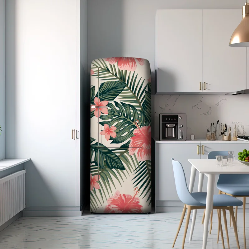 Kühlschrankaufkleber tropisches hibiskusmuster
