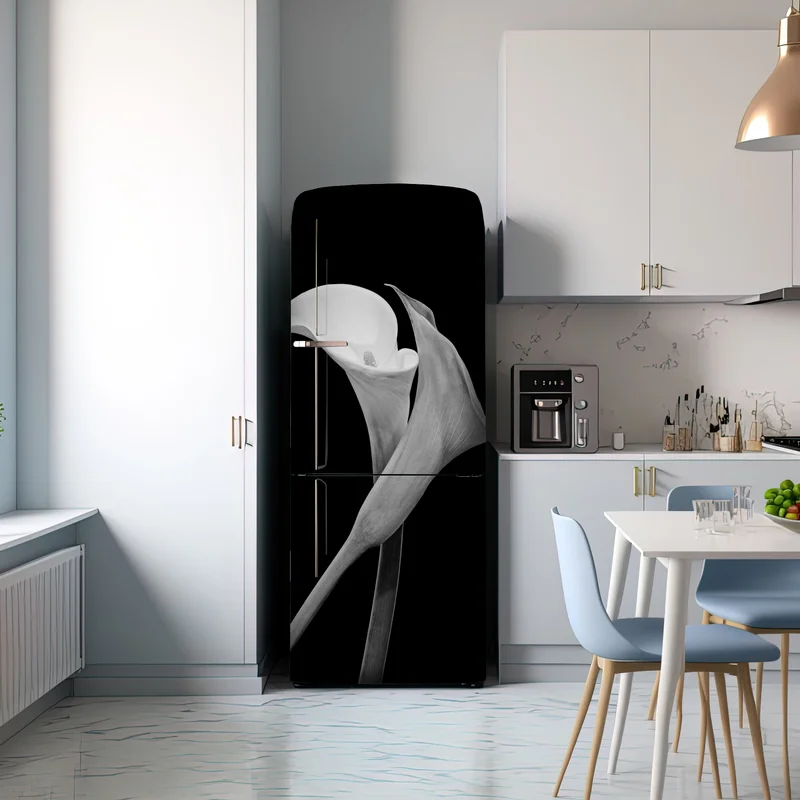 Kühlschrankaufkleber elegante callas in monochrom