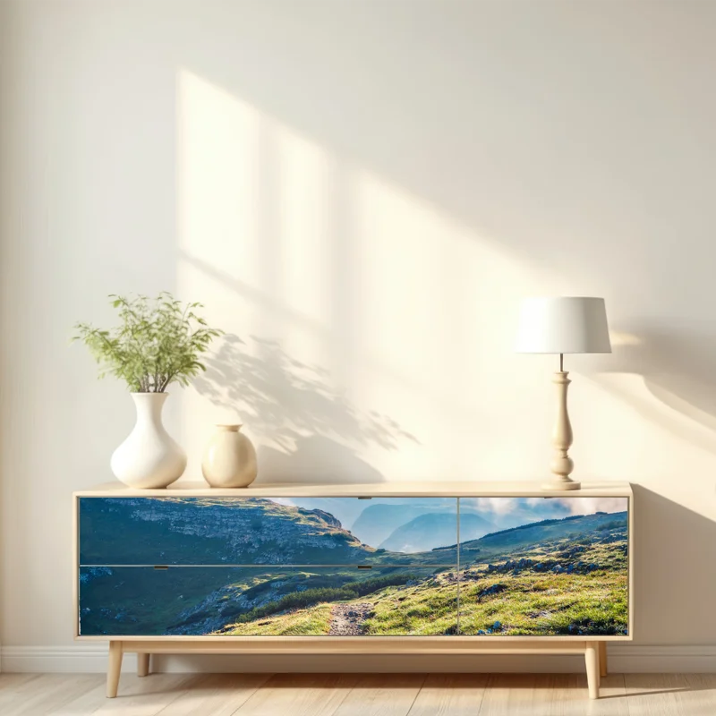 Repositionierbarer Aufkleber nebliger morgen auf Monte Piana, Dolomiten Repositionierbarer Aufkleber nebliger morgen auf Monte Piana, Dolomiten