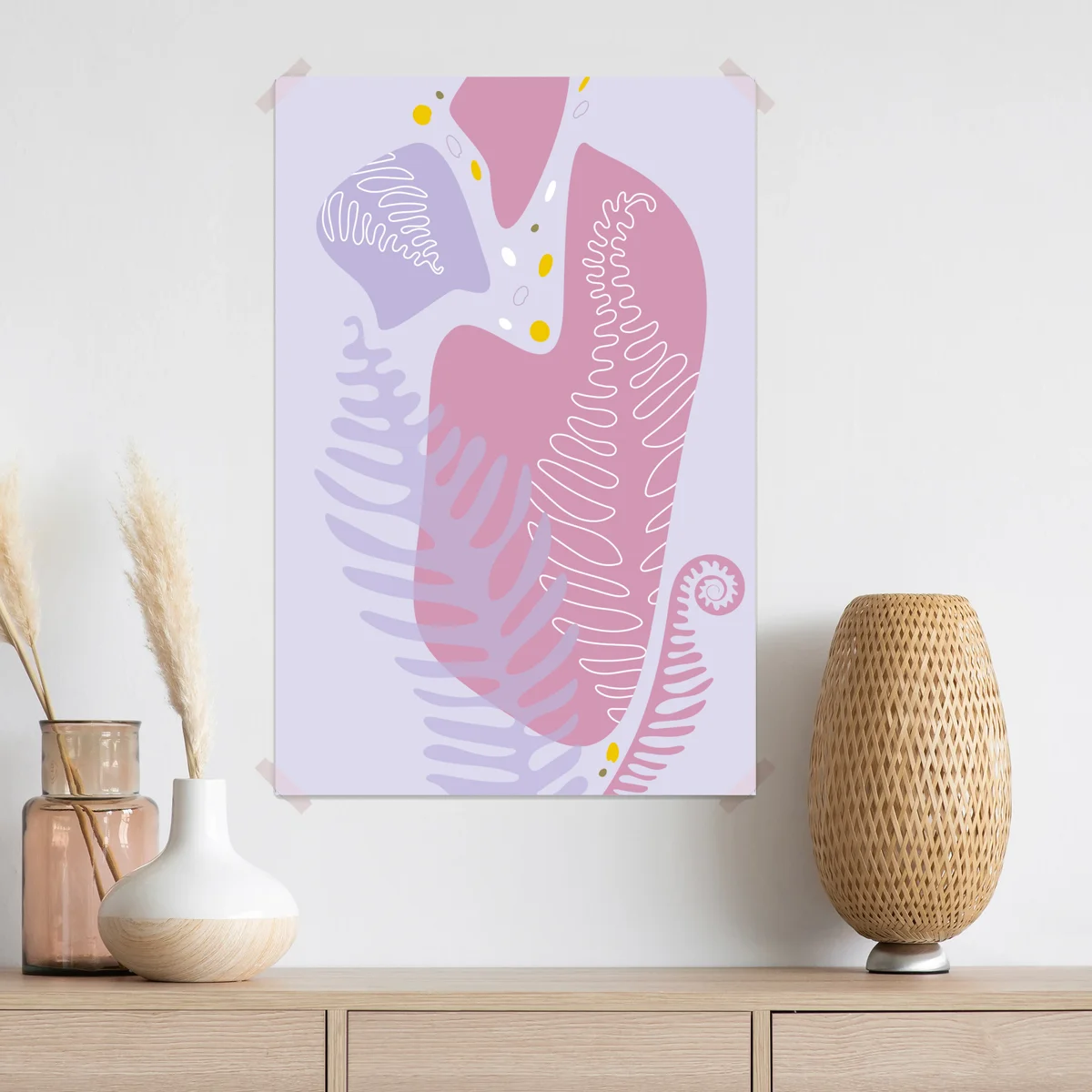 Poster zarte pastell-botanische abstraktion Poster zarte pastell-botanische abstraktion