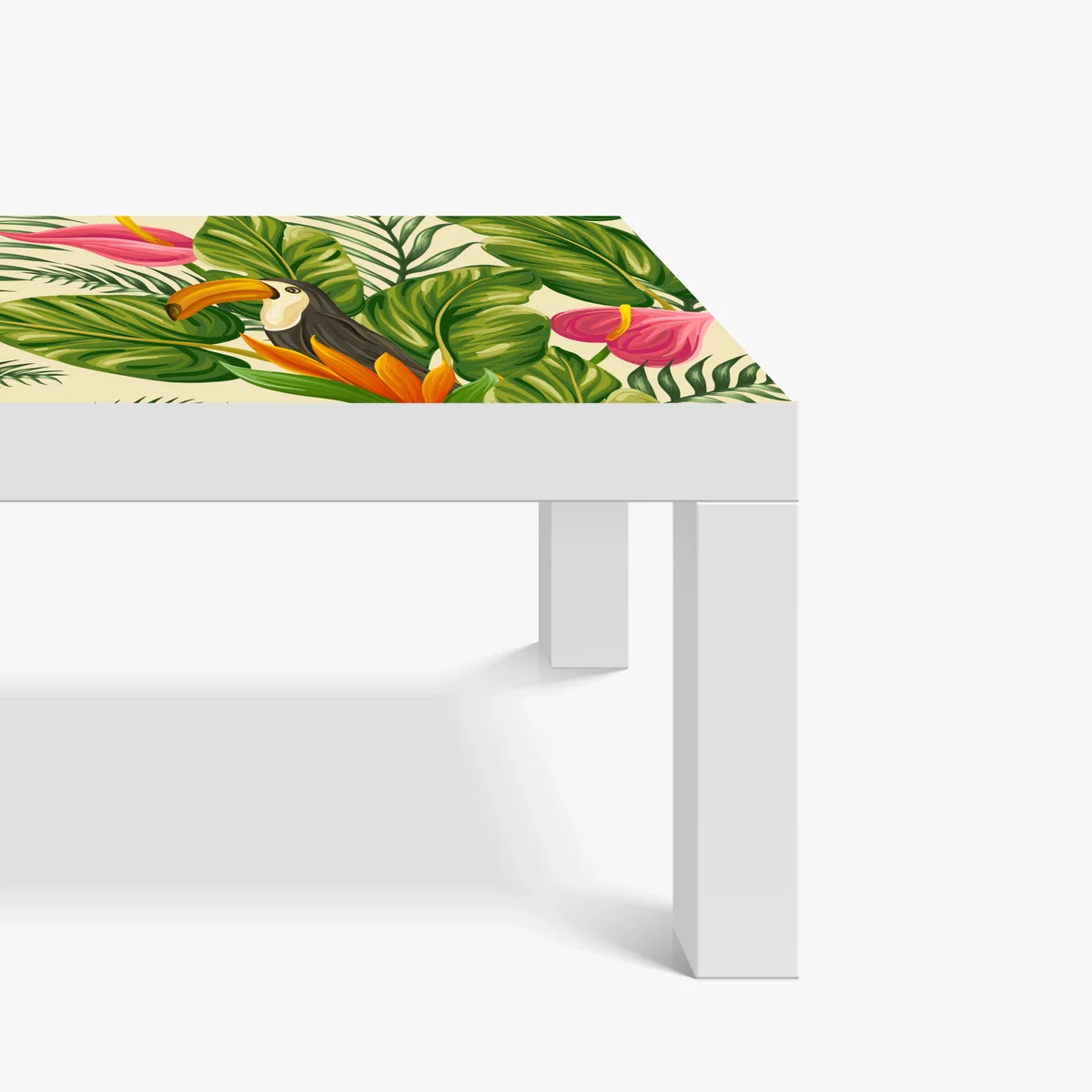 Tischaufkleber und Schreibtischaufkleber tropisches botanisches muster mit tukan Tischaufkleber und Schreibtischaufkleber tropisches botanisches muster mit tukan