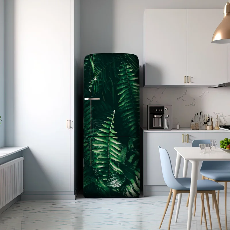 Kühlschrankaufkleber üppige tropische grüne blätter