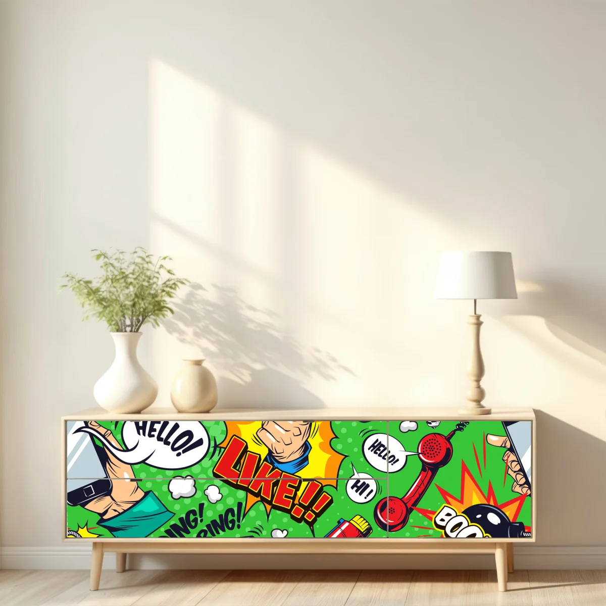 Repositionierbarer Aufkleber comic pop-art explosionsmuster Repositionierbarer Aufkleber comic pop-art explosionsmuster