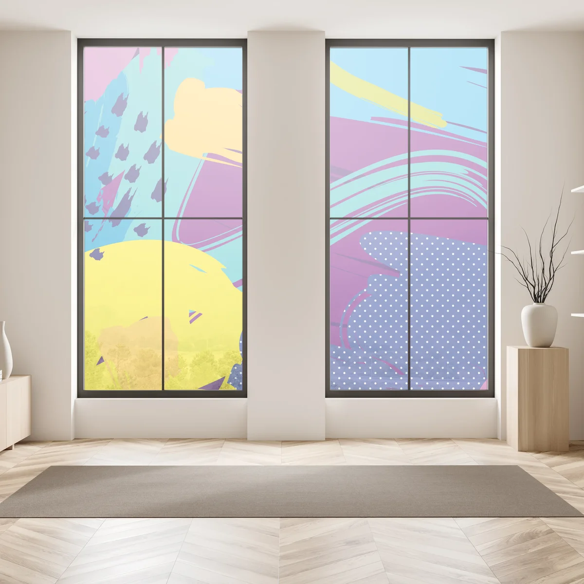 Fensteraufkleber lebendige abstrakte pop-art komposition Fensteraufkleber lebendige abstrakte pop-art komposition