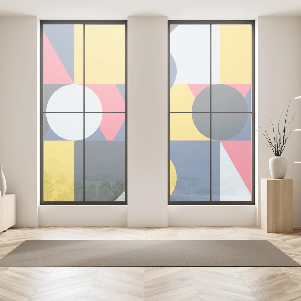 Fensteraufkleber lebendige geometrische komposition Fensteraufkleber lebendige geometrische komposition