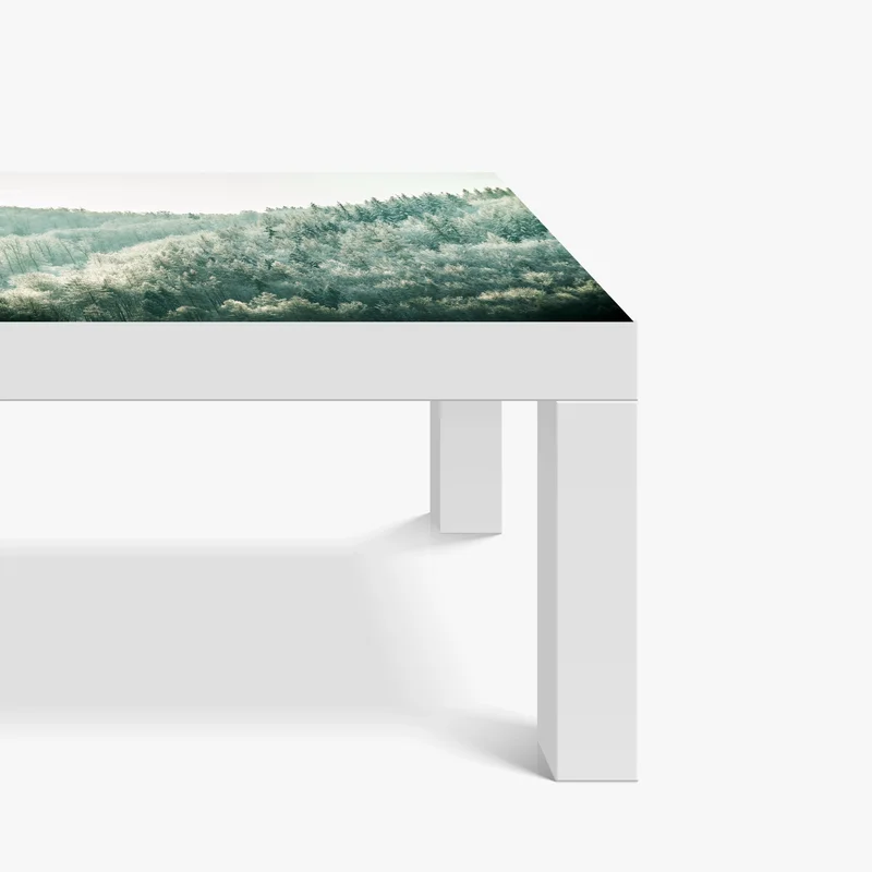 Tischaufkleber und Schreibtischaufkleber nebliger reifbedeckter wald Tischaufkleber und Schreibtischaufkleber nebliger reifbedeckter wald