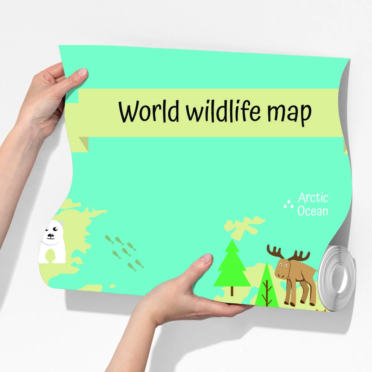 Fototapete weltkarte der tierwelt für kinder Fototapete weltkarte der tierwelt für kinder