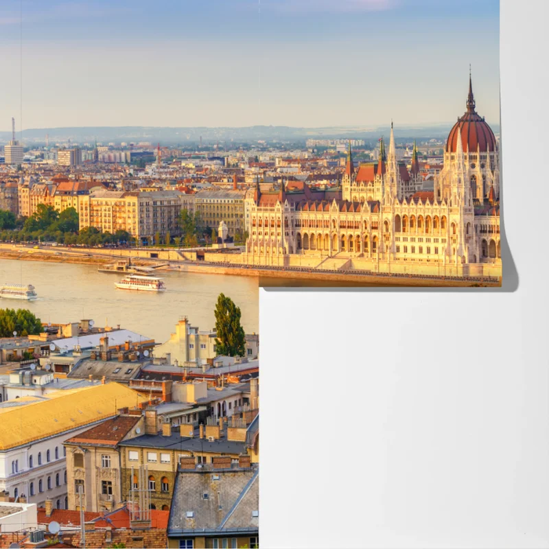 Fototapeta Budapeszt panorama z parlamentem nad Dunajem Fototapeta Budapeszt panorama z parlamentem nad Dunajem