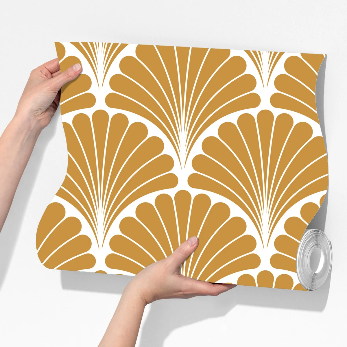 Fototapeta złoty wzór wachlarza w stylu art deco Fototapeta złoty wzór wachlarza w stylu art deco