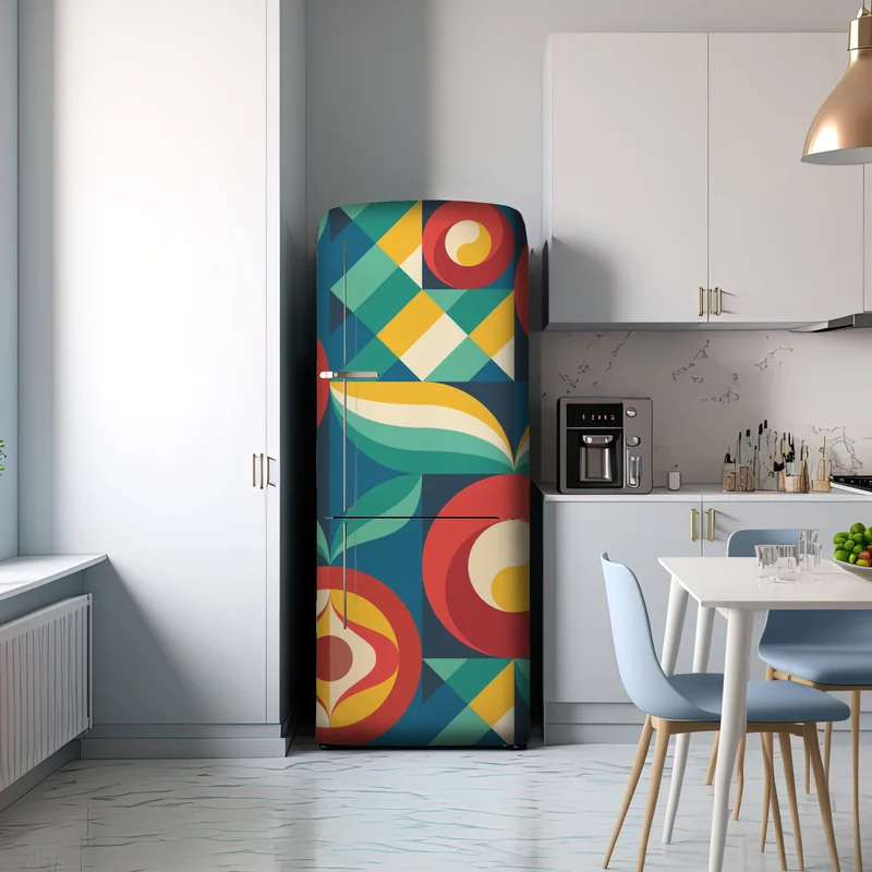 Kühlschrankaufkleber lebhaftes geometrisches blumenmuster