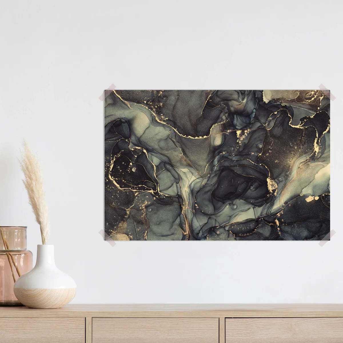 Poster luxuriöse abstrakte alkoholtinten-kunst mit goldenen adern Poster luxuriöse abstrakte alkoholtinten-kunst mit goldenen adern