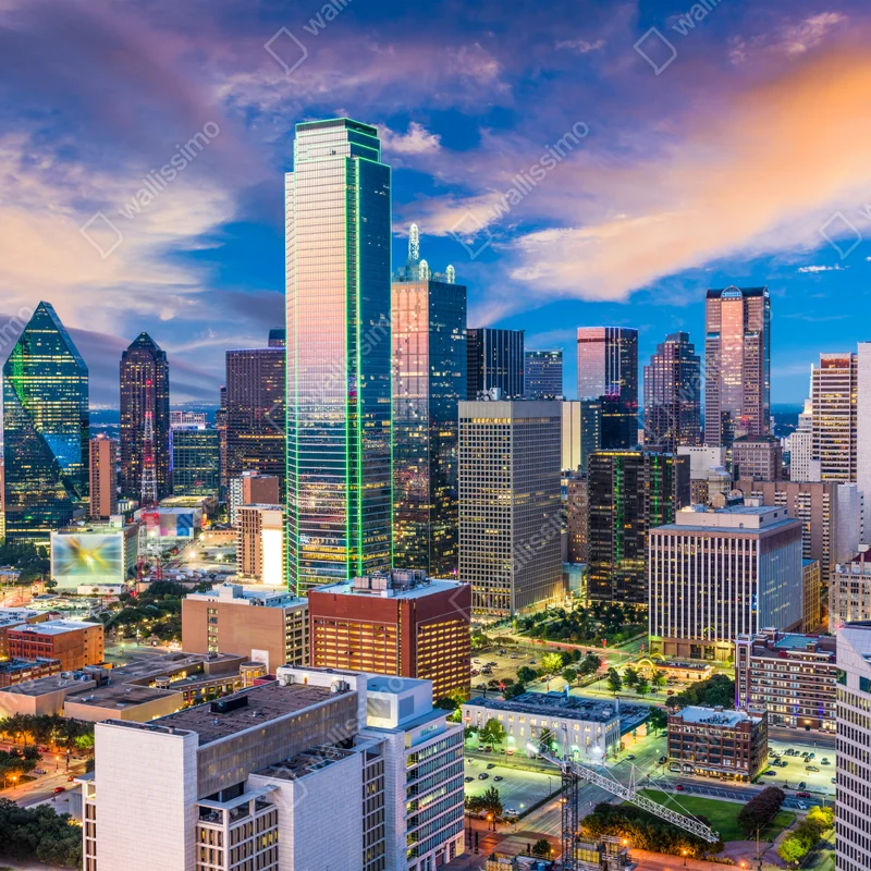 Laptop-Aufkleber Dallas skyline bei sonnenuntergang Laptop-Aufkleber Dallas skyline bei sonnenuntergang