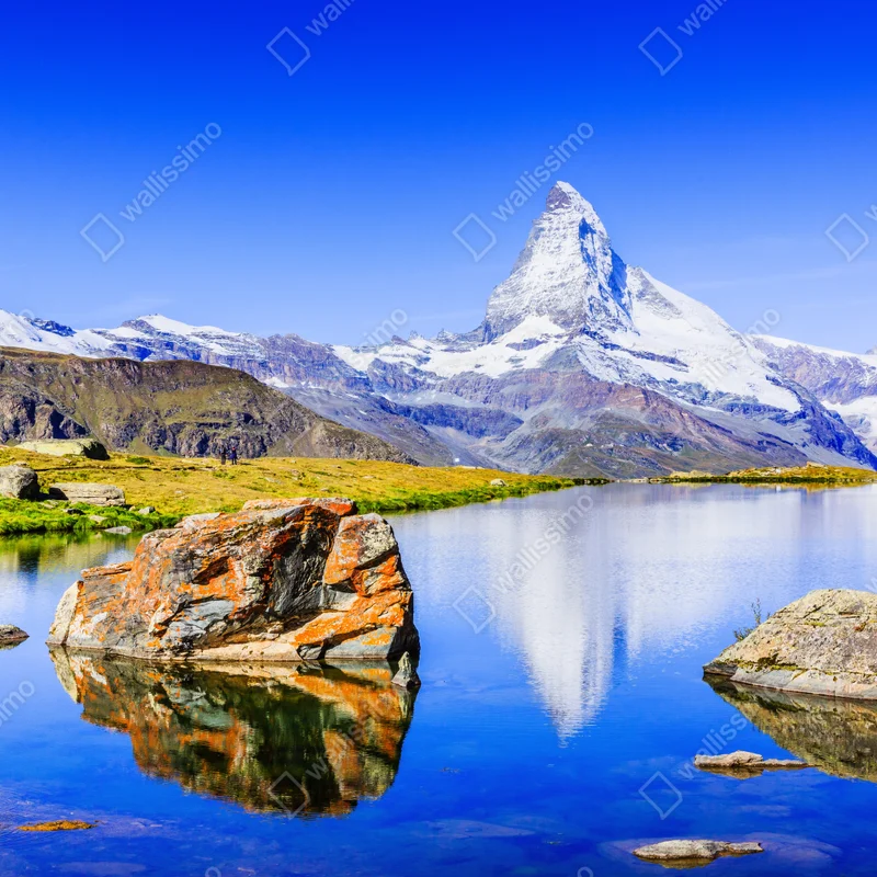 Schrankaufkleber Matterhorn spiegelung am Stellisee, Zermatt Schrankaufkleber Matterhorn spiegelung am Stellisee, Zermatt