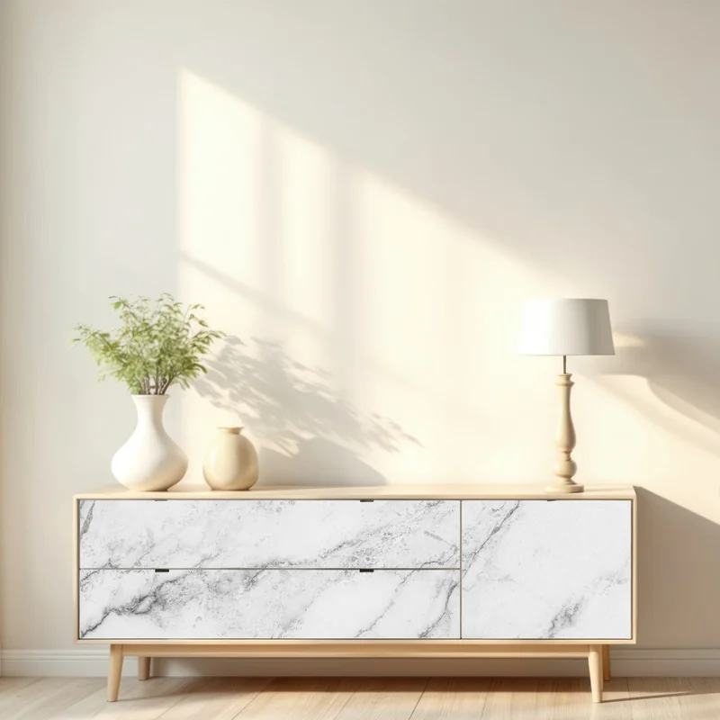 Repositionierbarer Aufkleber weiße marmortextur mit grauen adern