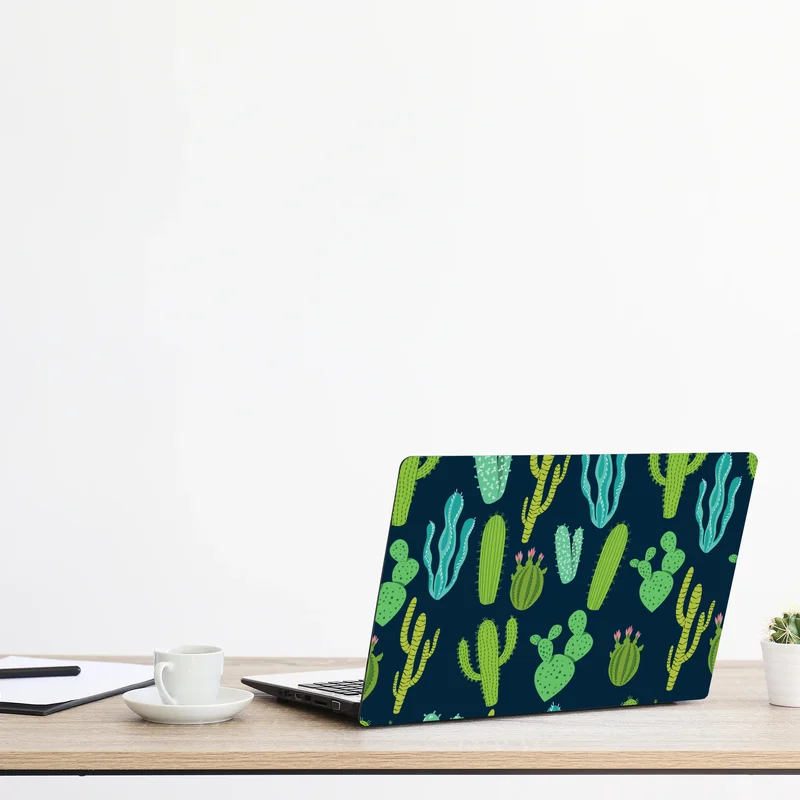 Naklejka na laptopa wzór z kaktusami i sukulentami Naklejka na laptopa wzór z kaktusami i sukulentami