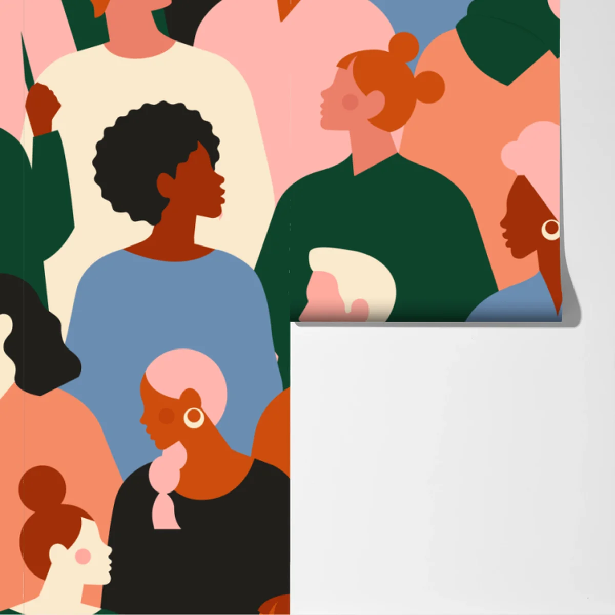 Fototapete muster mit porträts einer vielfältigen gemeinschaft Fototapete muster mit porträts einer vielfältigen gemeinschaft