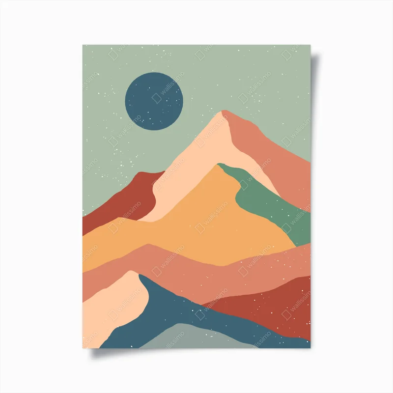 Poster abstrakte pastell gebirgslandschaft • Poster bei Wallnifity® Poster abstrakte pastell gebirgslandschaft • Poster bei Wallnifity®