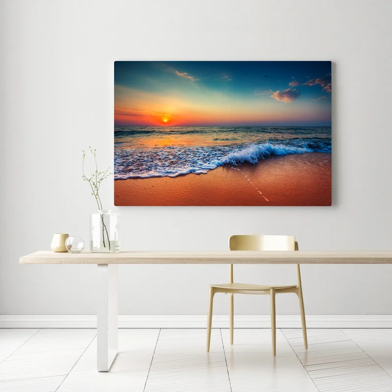 Leinwandbild goldener sonnenaufgang über dem meer Leinwandbild goldener sonnenaufgang über dem meer