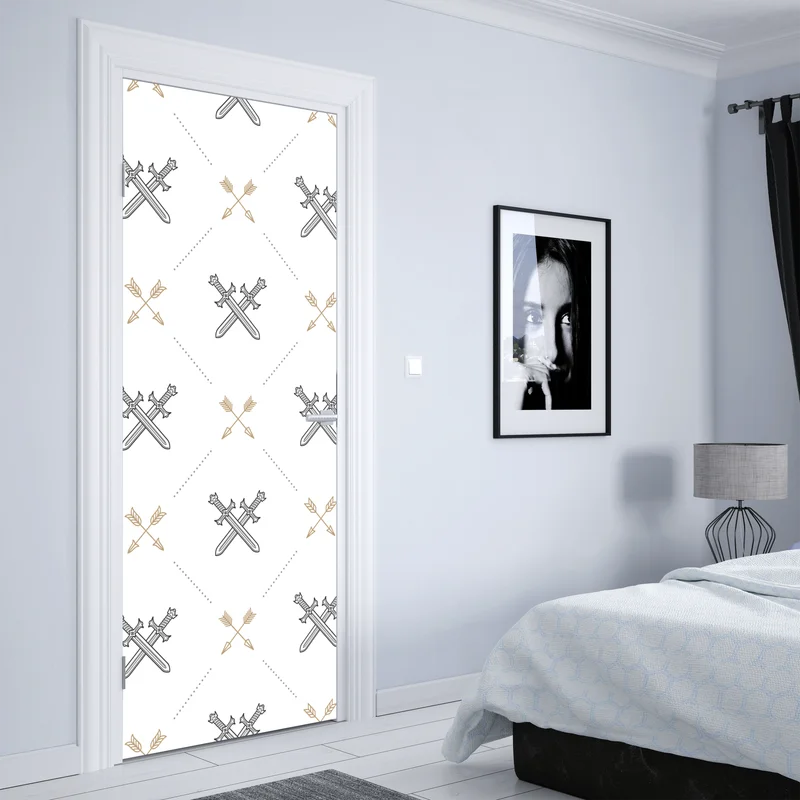 Türaufkleber muster mit gekreuzten schwertern und pfeilen Türaufkleber muster mit gekreuzten schwertern und pfeilen