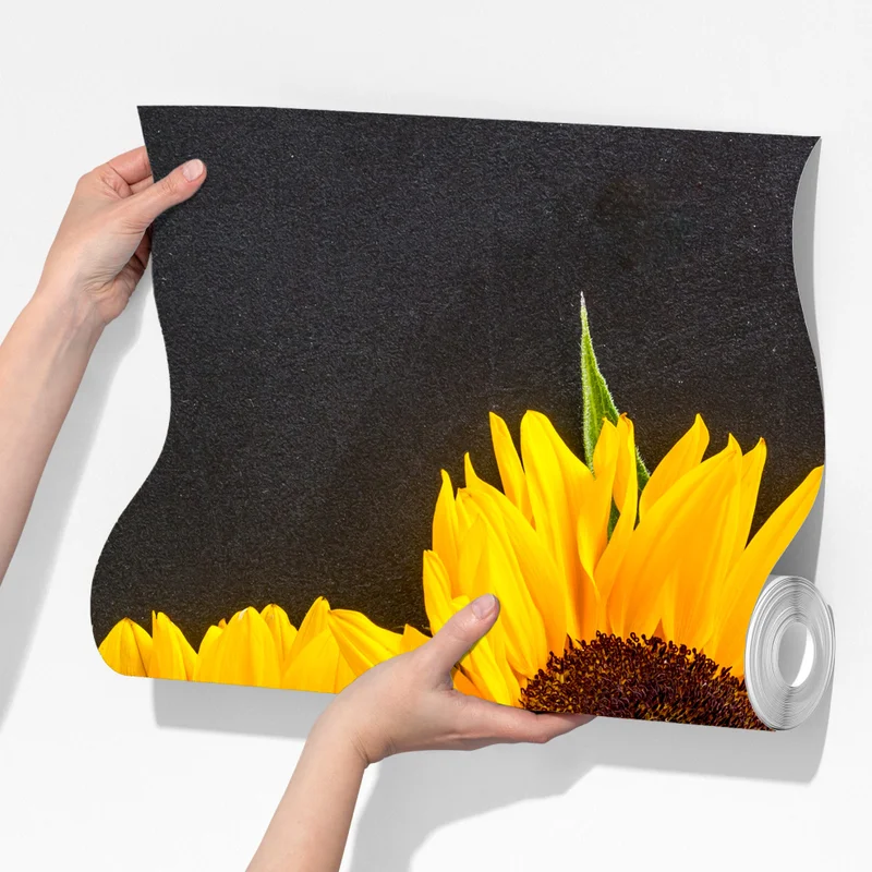 Fototapete leuchtende sonnenblumen auf schwarzem hintergrund Fototapete leuchtende sonnenblumen auf schwarzem hintergrund