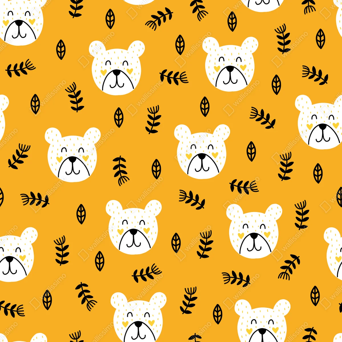 Repositionierbarer Aufkleber verspieltes bärenmuster für kinderzimmer Repositionierbarer Aufkleber verspieltes bärenmuster für kinderzimmer