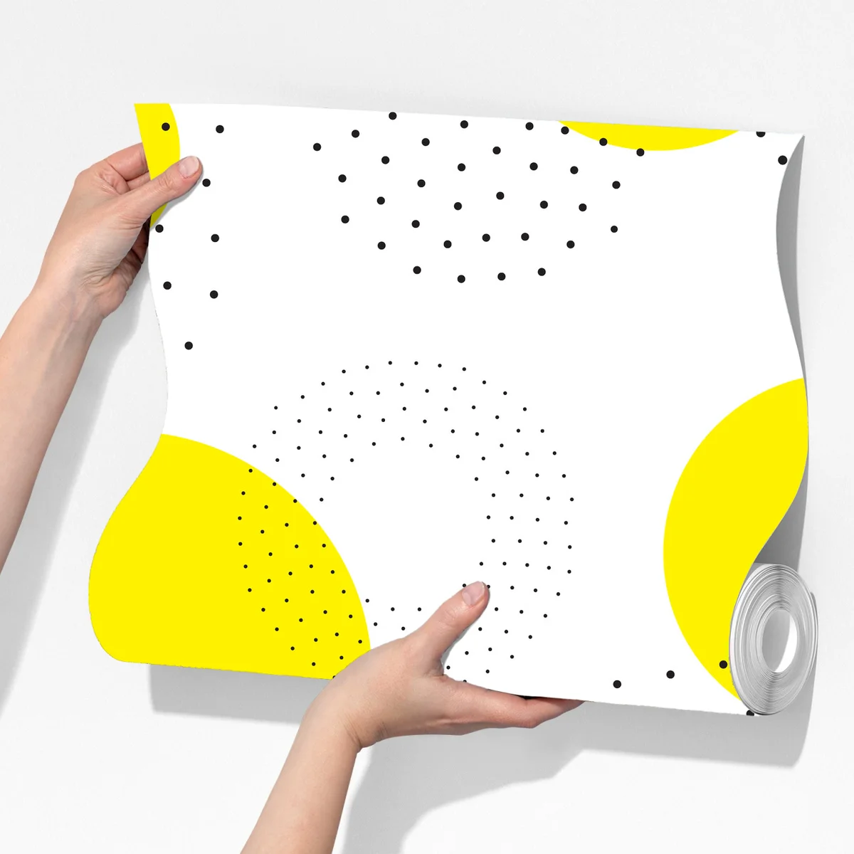 Fototapeta jasny żółty wzór w kropki do pokoju Fototapeta jasny żółty wzór w kropki do pokoju